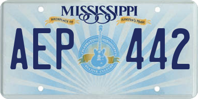 MS license plate AEP442