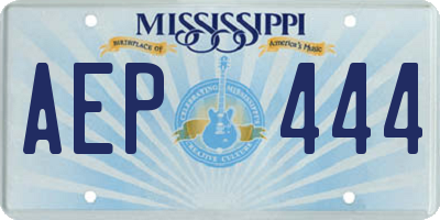 MS license plate AEP444