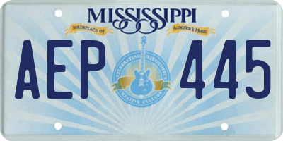 MS license plate AEP445