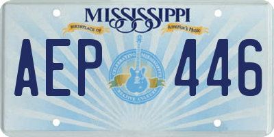 MS license plate AEP446