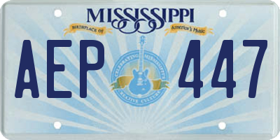MS license plate AEP447