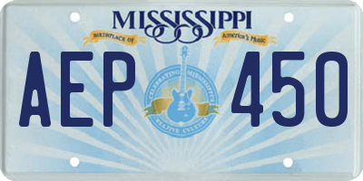 MS license plate AEP450