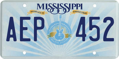 MS license plate AEP452
