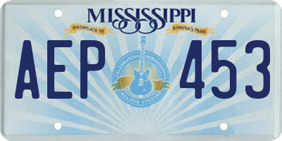 MS license plate AEP453