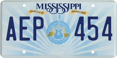 MS license plate AEP454