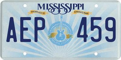 MS license plate AEP459