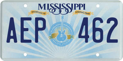 MS license plate AEP462