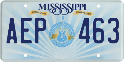 MS license plate AEP463