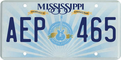 MS license plate AEP465