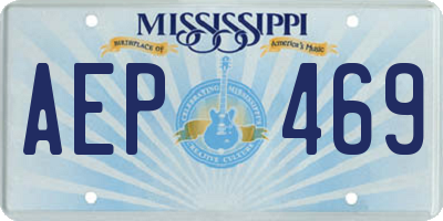 MS license plate AEP469