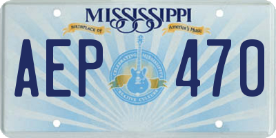 MS license plate AEP470