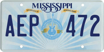 MS license plate AEP472