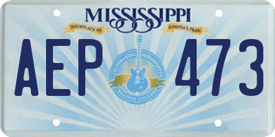 MS license plate AEP473