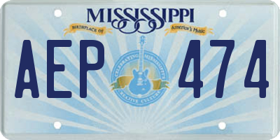 MS license plate AEP474