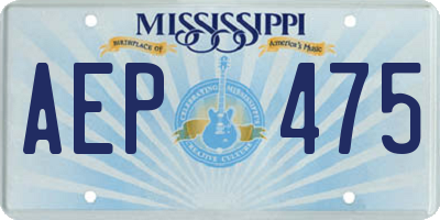 MS license plate AEP475