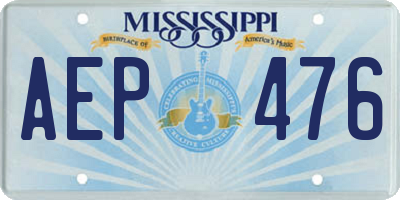 MS license plate AEP476