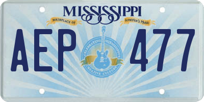 MS license plate AEP477
