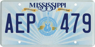 MS license plate AEP479