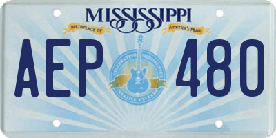 MS license plate AEP480
