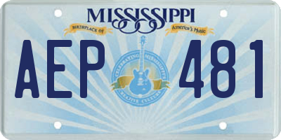 MS license plate AEP481