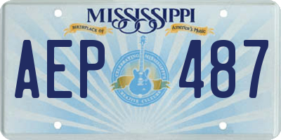 MS license plate AEP487