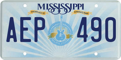 MS license plate AEP490