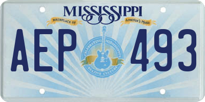 MS license plate AEP493