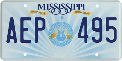 MS license plate AEP495