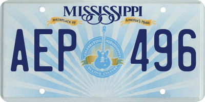 MS license plate AEP496