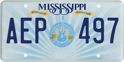 MS license plate AEP497