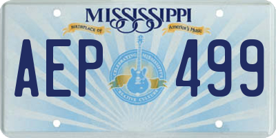 MS license plate AEP499