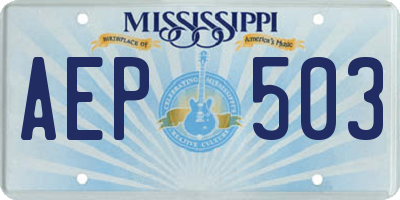 MS license plate AEP503
