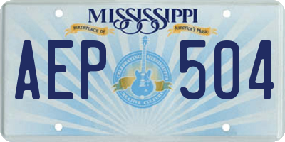 MS license plate AEP504