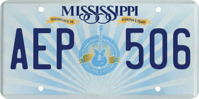 MS license plate AEP506