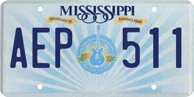 MS license plate AEP511