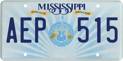 MS license plate AEP515
