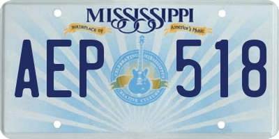 MS license plate AEP518
