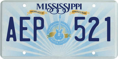 MS license plate AEP521