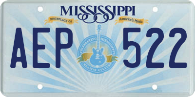 MS license plate AEP522