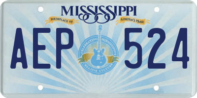 MS license plate AEP524