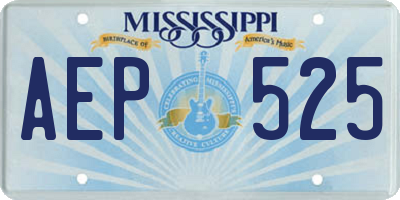 MS license plate AEP525