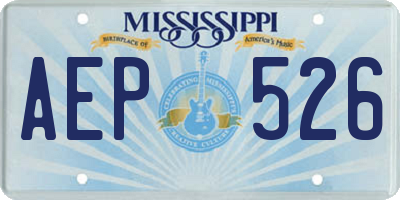 MS license plate AEP526