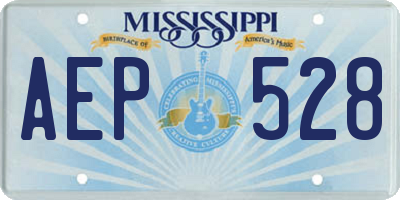 MS license plate AEP528