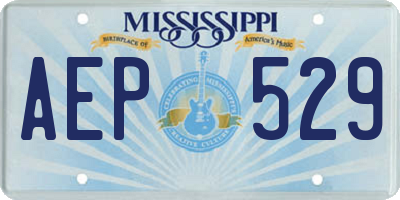 MS license plate AEP529