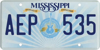 MS license plate AEP535