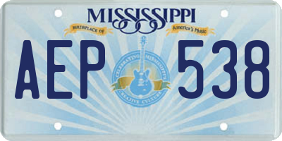 MS license plate AEP538