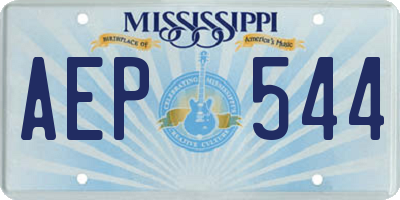 MS license plate AEP544