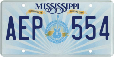 MS license plate AEP554