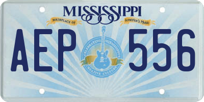 MS license plate AEP556