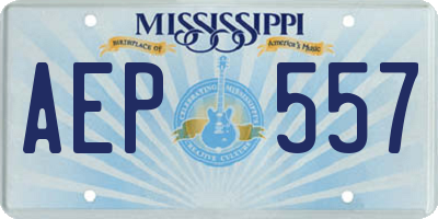 MS license plate AEP557